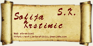 Sofija Krstinić vizit kartica